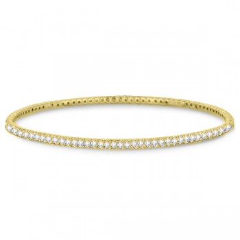 Stackable Diamond Bangle Eternity Bracelet 14k Yellow Gold (3.00ct)