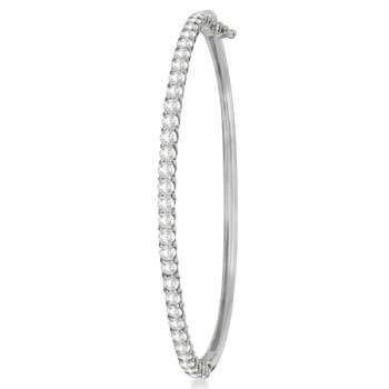 Luxury Stackable Diamond Bangle Bracelet 14k White Gold (4.00ct)