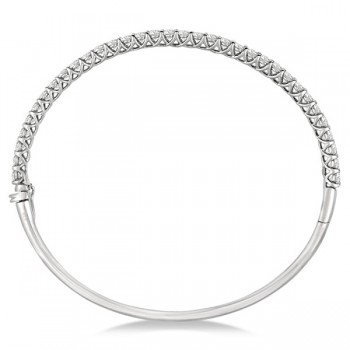 Luxury Stackable Diamond Bangle Bracelet 14k White Gold (4.00ct)