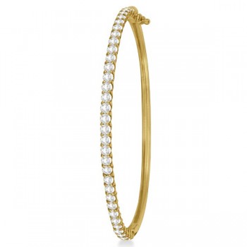 Luxury Stackable Diamond Bangle Bracelet 14k Yellow Gold (4.00ct)