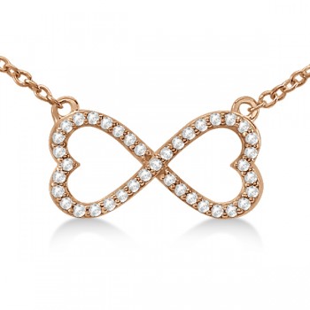 Pave Infinity Heart Diamond Pendant Necklace 14k Rose Gold (0.39ct)