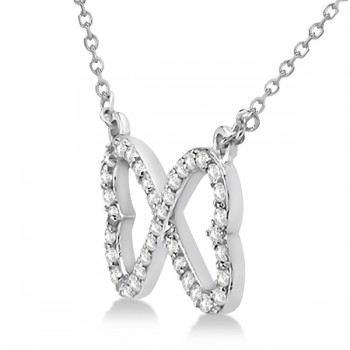 Pave Infinity Heart Diamond Pendant Necklace 14k White Gold (0.39ct)