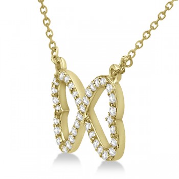 Pave Infinity Heart Diamond Pendant Necklace 14k Yellow Gold (0.39ct)