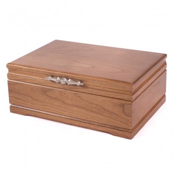 Solid American Cherry Hardwood Jewelry Chest w/Heritage Walnut Finish