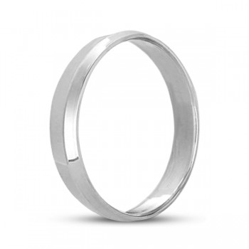 Knife Edge Wedding Ring Band Comfort-Fit 14k White Gold (4mm)