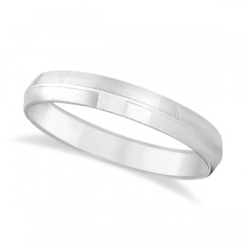 Knife Edge Wedding Ring Band Comfort-Fit Palladium (4mm)