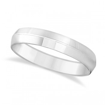 Knife Edge Wedding Ring Band Comfort-Fit 14k White Gold (5mm)