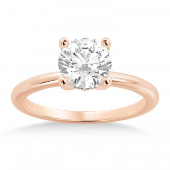 Diamond Hidden Halo Solitaire Engagement Ring 14k Rose Gold (0.06ct)