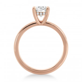 Lab Grown Diamond Hidden Halo Solitaire Engagement Ring 14k Rose Gold (0.06ct)