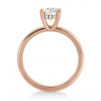 Lab Grown Diamond Hidden Halo Solitaire Engagement Ring 14k Rose Gold (0.06ct)