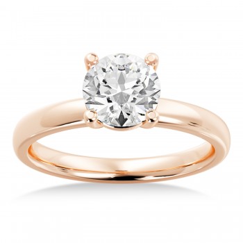 Basket Solitaire Engagement Ring 14k Rose Gold