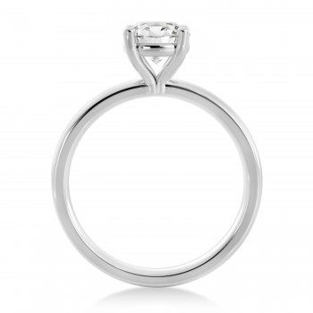 Basket Solitaire Engagement Ring 14k White Gold