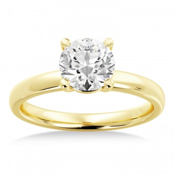 Basket Solitaire Engagement Ring 14k Yellow Gold