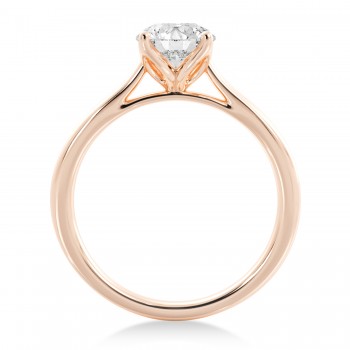 Floral Solitaire Engagement Ring 14k Rose Gold