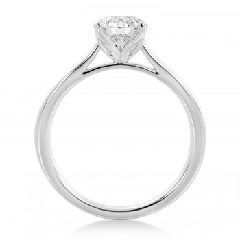 Floral Solitaire Engagement Ring Platinum