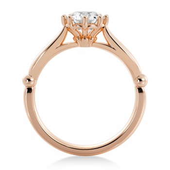 Crown Solitaire Engagement Ring 14k Rose Gold