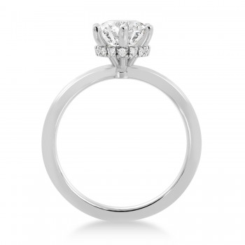 Lab Grown Diamond Hidden Halo 6 Prong Engagement Ring Platinum (0.08ct)