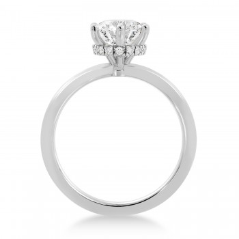 Diamond Hidden Halo 6 Prong Engagement Ring Platinum (0.08ct)