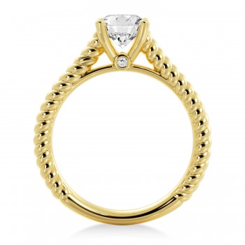 Twisted Rope Solitaire Engagement Ring 14k Yellow Gold