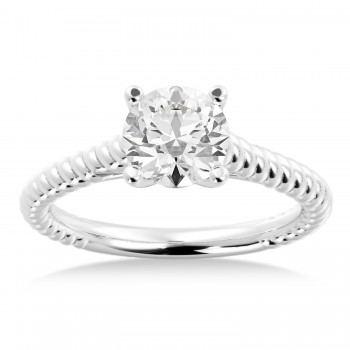 Twisted Rope Solitaire Engagement Ring Platinum