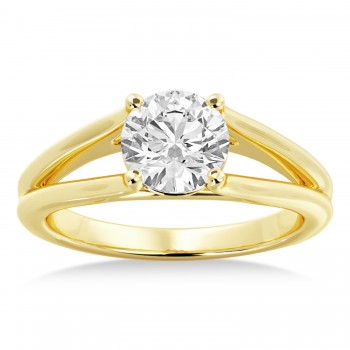 Split Shank Solitaire Engagement Ring 14k Yellow Gold