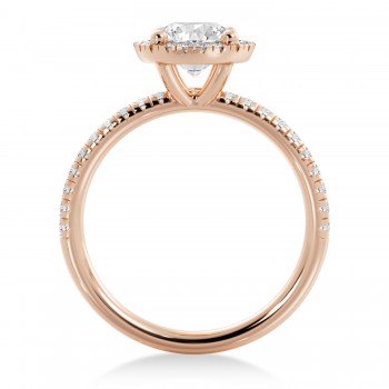 Diamond  Halo Engagement Ring 14k Rose Gold (0.28ct)