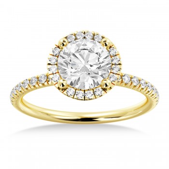 Diamond  Halo Engagement Ring 18k Yellow Gold (0.28ct)