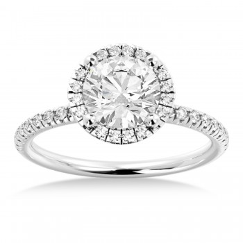 Lab Grown Diamond  Halo Engagement Ring Platinum (0.28ct)