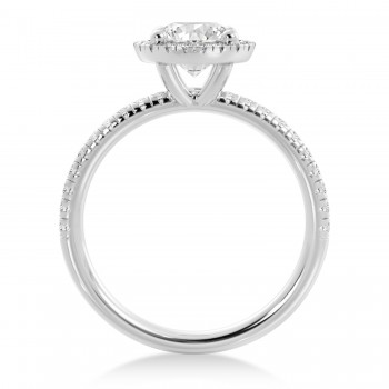 Lab Grown Diamond  Halo Engagement Ring Platinum (0.28ct)