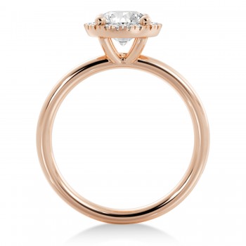 Diamond  Halo Engagement Ring 14k Rose Gold (0.08ct)