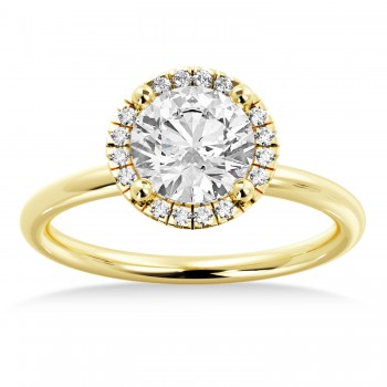 Diamond  Halo Engagement Ring 18k Yellow Gold (0.08ct)