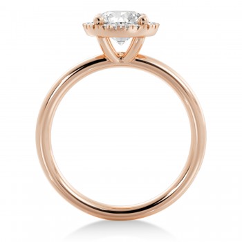 Lab Grown Diamond  Halo Engagement Ring 14k Rose Gold (0.08ct)