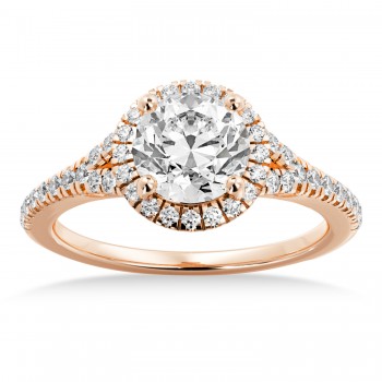 Diamond  Halo Engagement Ring 14k Rose Gold (0.40ct)