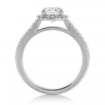 Diamond  Halo Engagement Ring 14k White Gold (0.40ct)