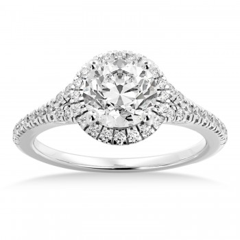 Diamond  Halo Engagement Ring 18k White Gold (0.40ct)