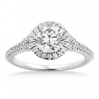 Lab Grown Diamond  Halo Engagement Ring Platinum (0.40ct)