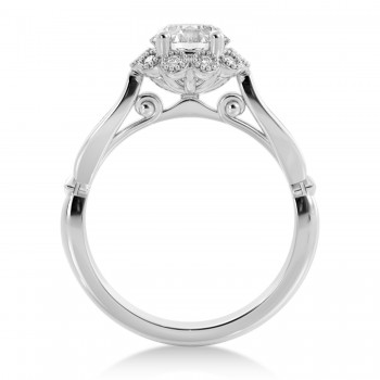 Tulip Diamond Halo Engagement Ring 18k White Gold (0.23ct)