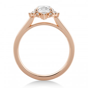 Lab Grown Reina Diamond Halo Engagement Ring 14k Rose Gold (0.11ct)