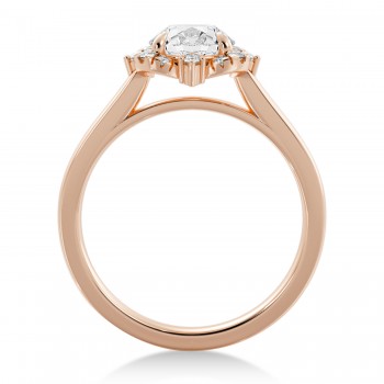 Lab Grown Reina Diamond Halo Engagement Ring 14k Rose Gold (0.11ct)