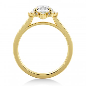 Lab Grown Reina Diamond Halo Engagement Ring 14k Yellow Gold (0.11ct)