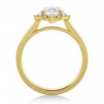 Lab Grown Reina Diamond Halo Engagement Ring 14k Yellow Gold (0.11ct)