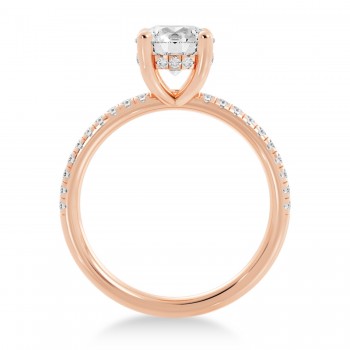 Diamond Hidden Halo Pave' Engagement Ring 14k Rose Gold (0.26ct)