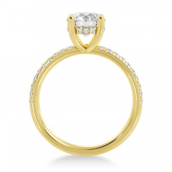 Diamond Hidden Halo Pave' Engagement Ring 14k Yellow Gold (0.26ct)