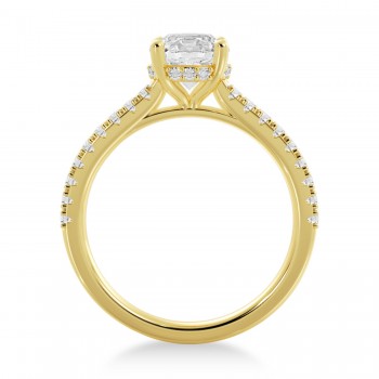 Lab Grown Diamond Hidden Halo CathedralEngagement Ring 14k Yellow Gold (0.30ct)
