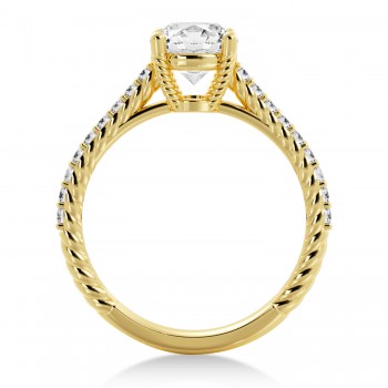 Rope Diamond Accented Engagement Ring 14k Yellow Gold (0.23ct)