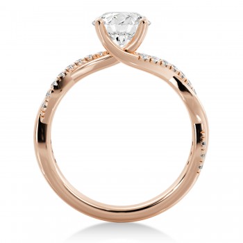 Lab Grown Twisted Diamond Engagement Ring14k Rose Gold (0.16ct)