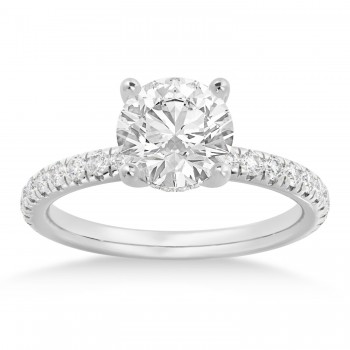 Diamond Hidden Halo Engagement Ring 14k White Gold (0.40ct)