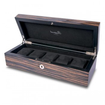 Rapport London Macassar Wood Five Watch Box Storage