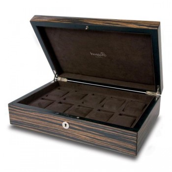 Rapport London Macassar Wood Ten Watch Box Storage