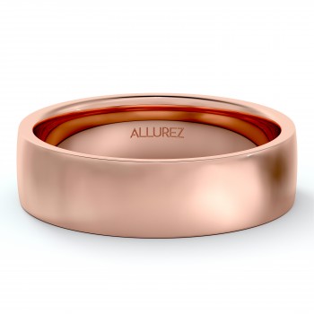 Low Dome Comfort Fit Wedding Ring For Men 14k Rose Gold (5mm)